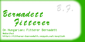 bernadett fitterer business card